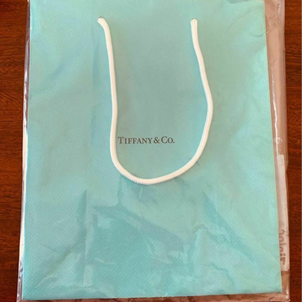 TIFFANY & Co. Blue Paper Shopping Gift Bag 8" x 10" x 4". NEW NEVER UNFOLDED